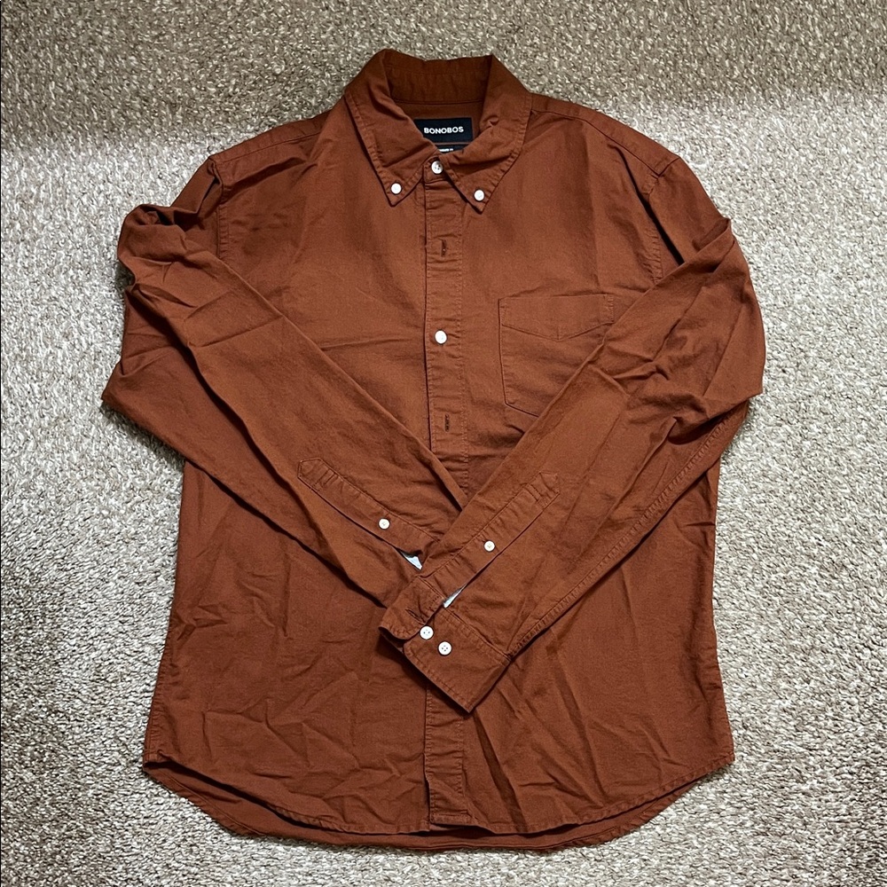 Bonobos Men's Rust Button Down Shirt